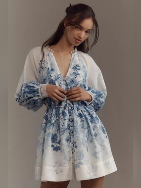 NWT Anthropologie Let Me Be V-Neck A-Line Mini Dress
